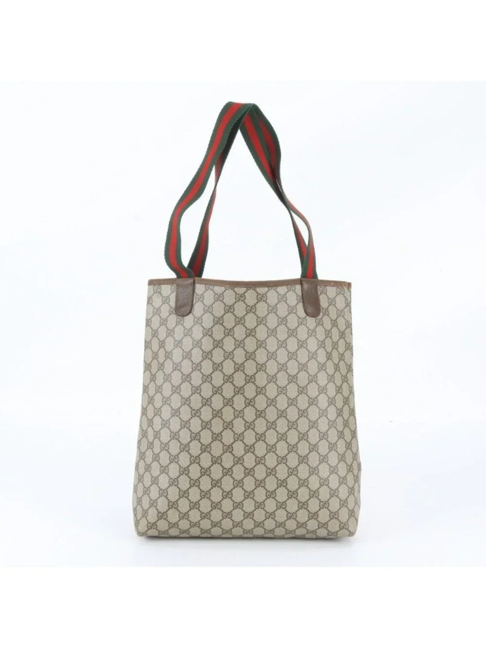 Gucci Vintage GG Supreme Sherry Line Leather Tote Bag